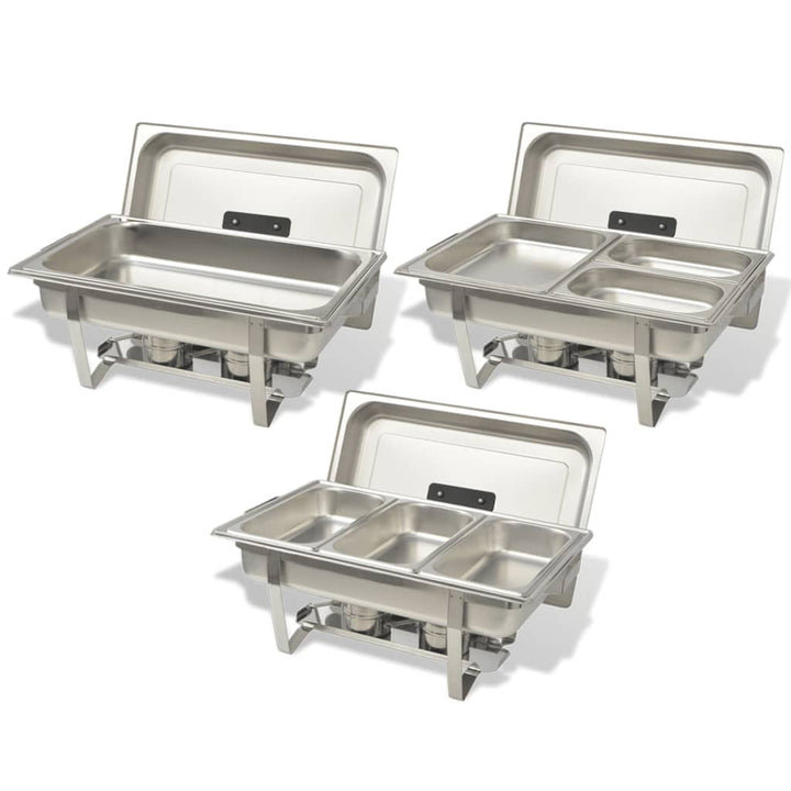 Set Vase Încălzire Mâncare, 3 Piese, Oțel Inoxidabil