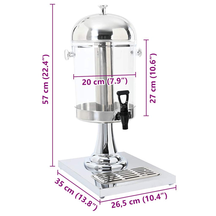Dozator De Suc Din Oțel Inoxidabil, 8L