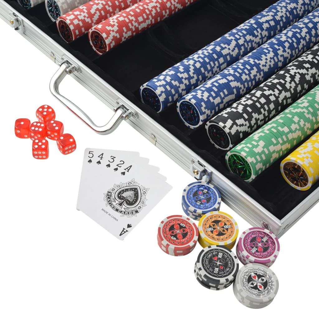 Set De Poker Cu 1000 De Jetoane Cu Laser Din Aluminiu