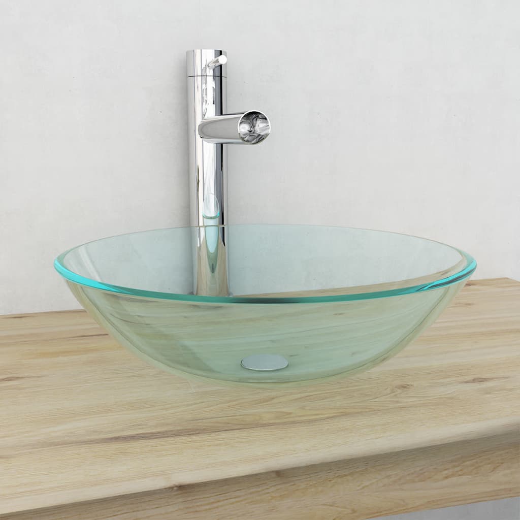 Chiuvetă Din Sticlă Securizată, 42 Cm, Mătuită