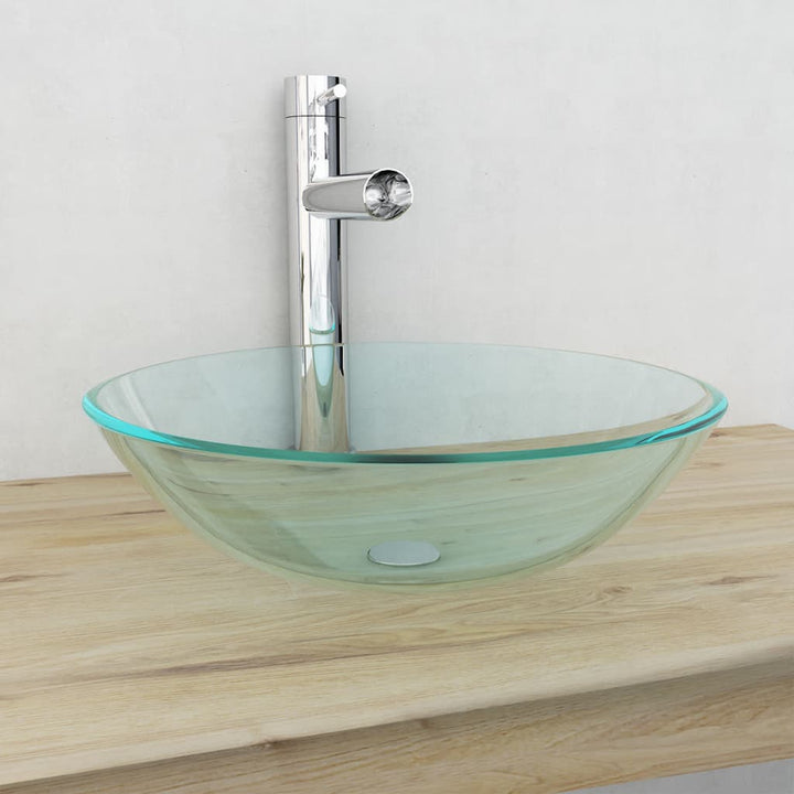 Chiuvetă Din Sticlă Securizată, 42 Cm, Mătuită