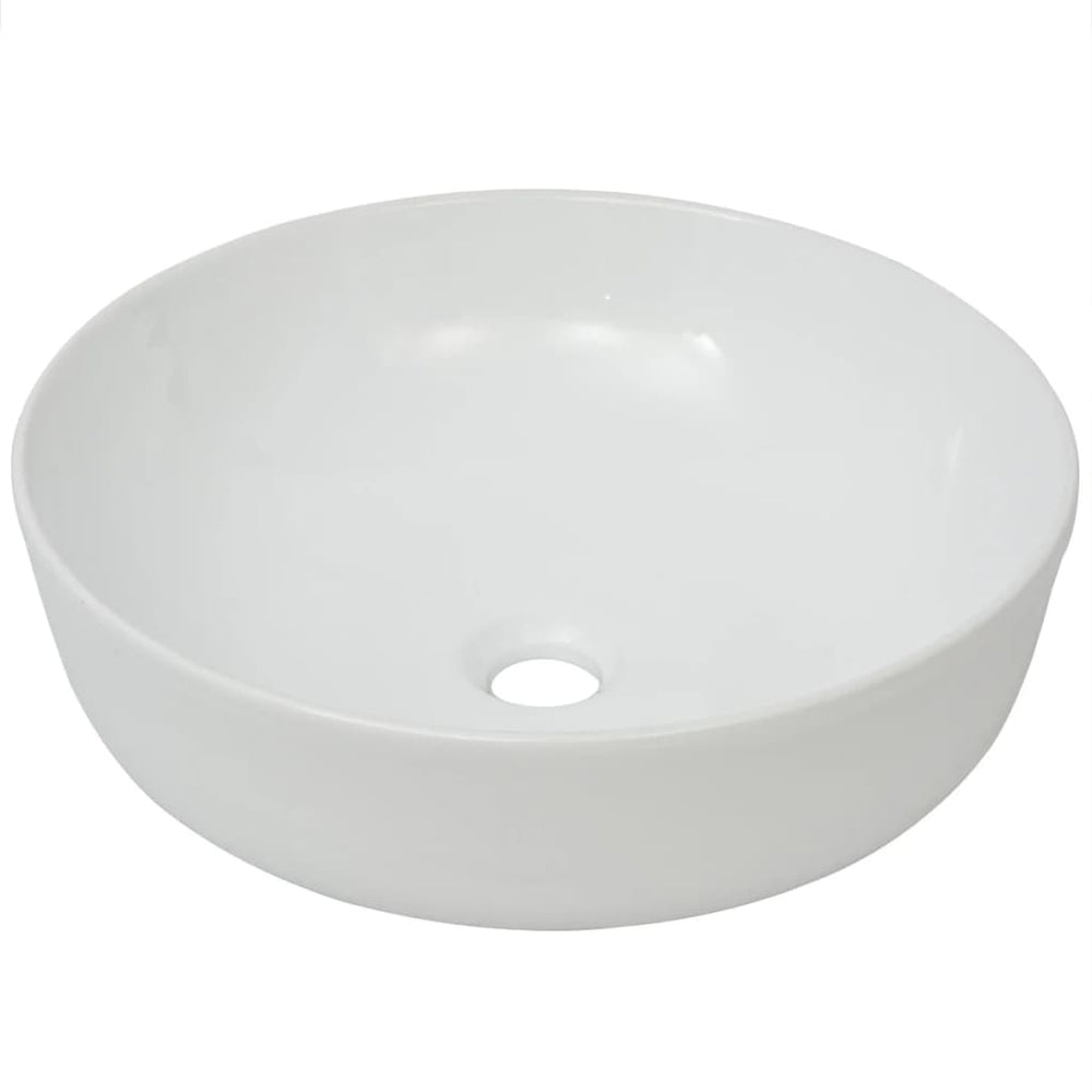 Chiuvetă De Baie Din Ceramică, Rotundă, 41,5 X 13,5 Cm, Alb