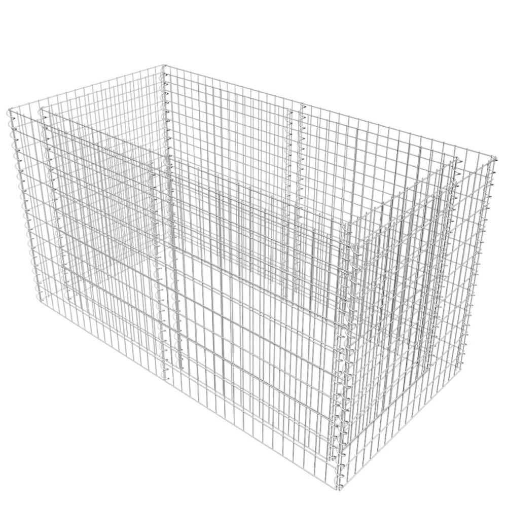 Strat Înălțat Gabion, Argintiu, 180 X 90 X 100 Cm, Oțel