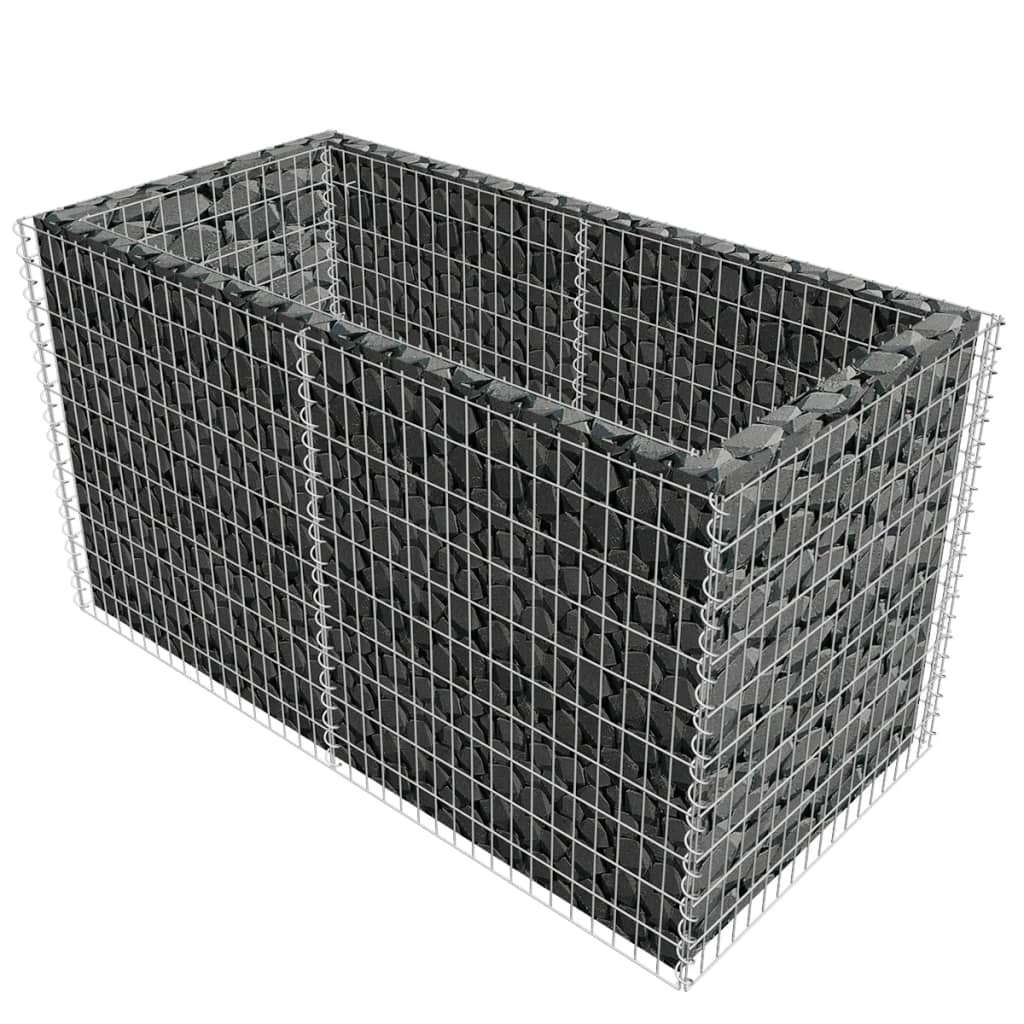 Strat Înălțat Gabion, Argintiu, 180 X 90 X 100 Cm, Oțel