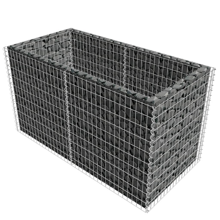 Strat Înălțat Gabion, Argintiu, 180 X 90 X 100 Cm, Oțel