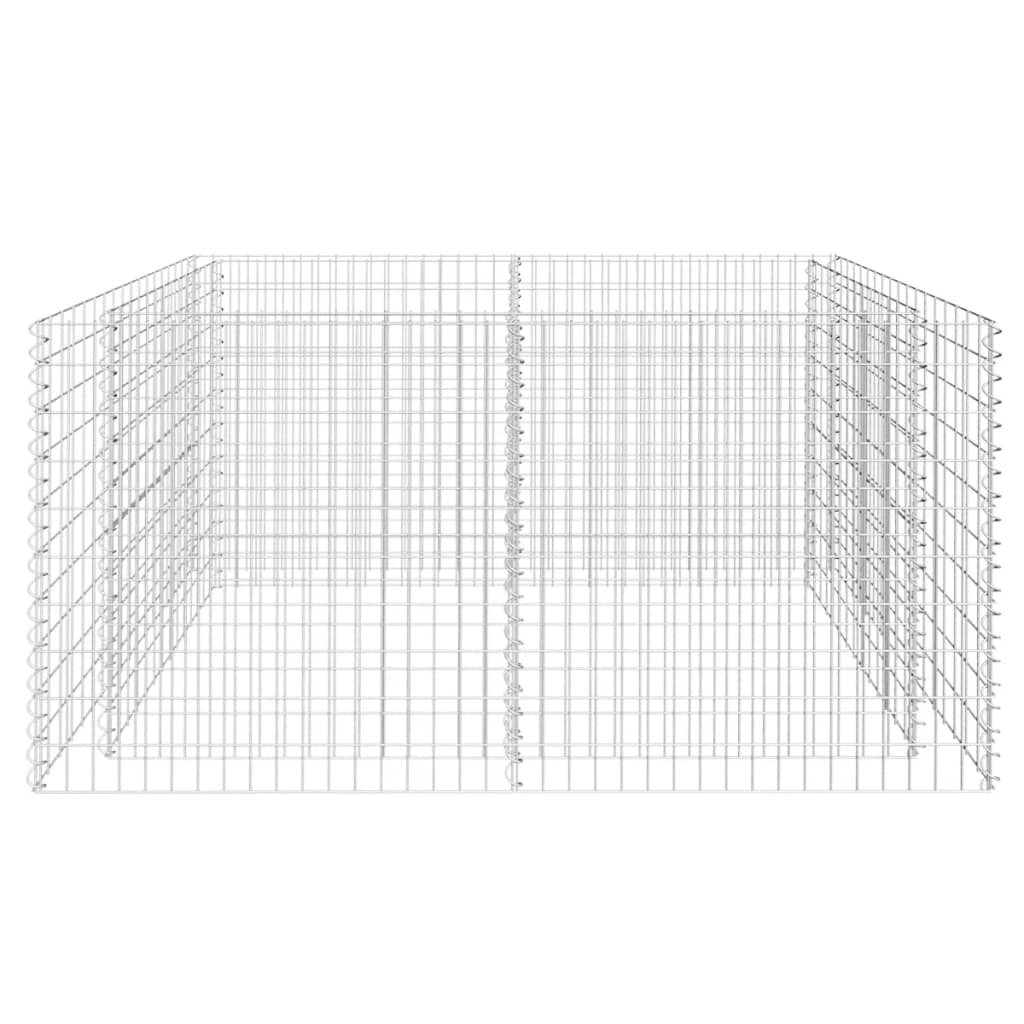 Strat Înălțat Gabion, Argintiu, 180 X 90 X 100 Cm, Oțel