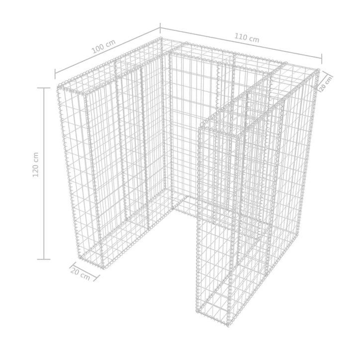 Gabion Unic Îngrădire Pubelă, Oțel,