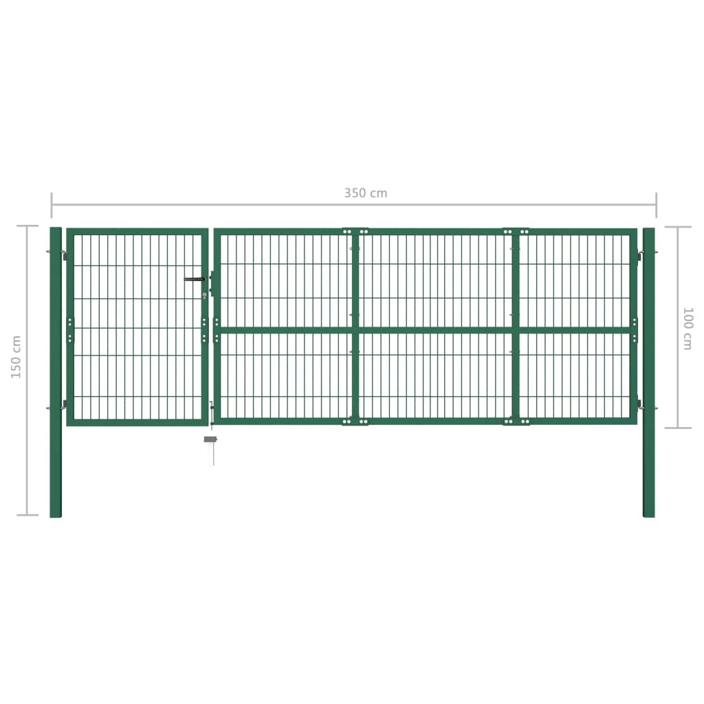 Poartă Gard De Grădină Cu Stâlpi, , 350 X , Oțel