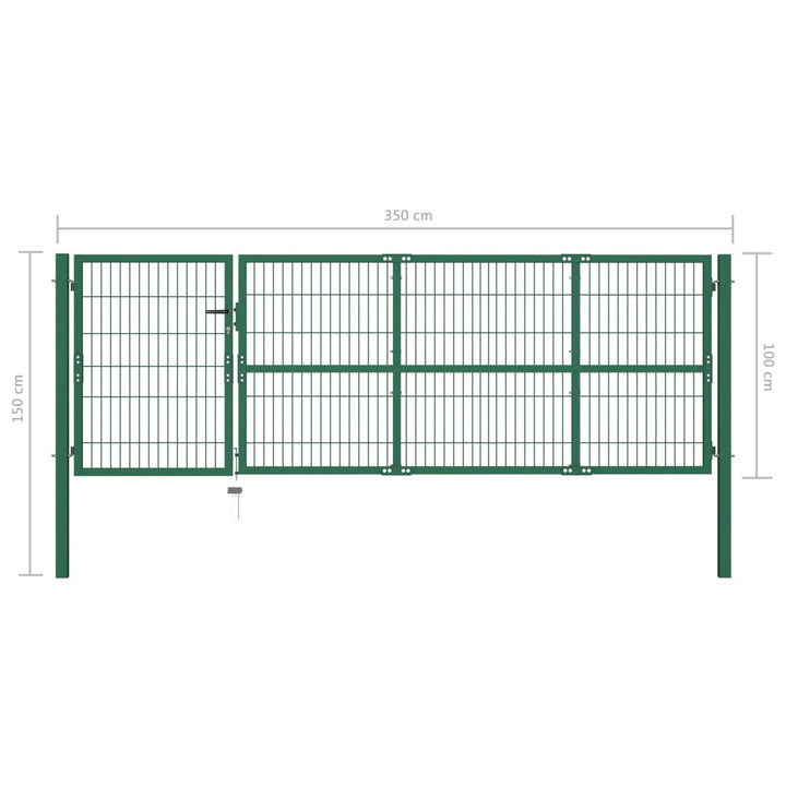 Poartă Gard De Grădină Cu Stâlpi, , 350 X , Oțel