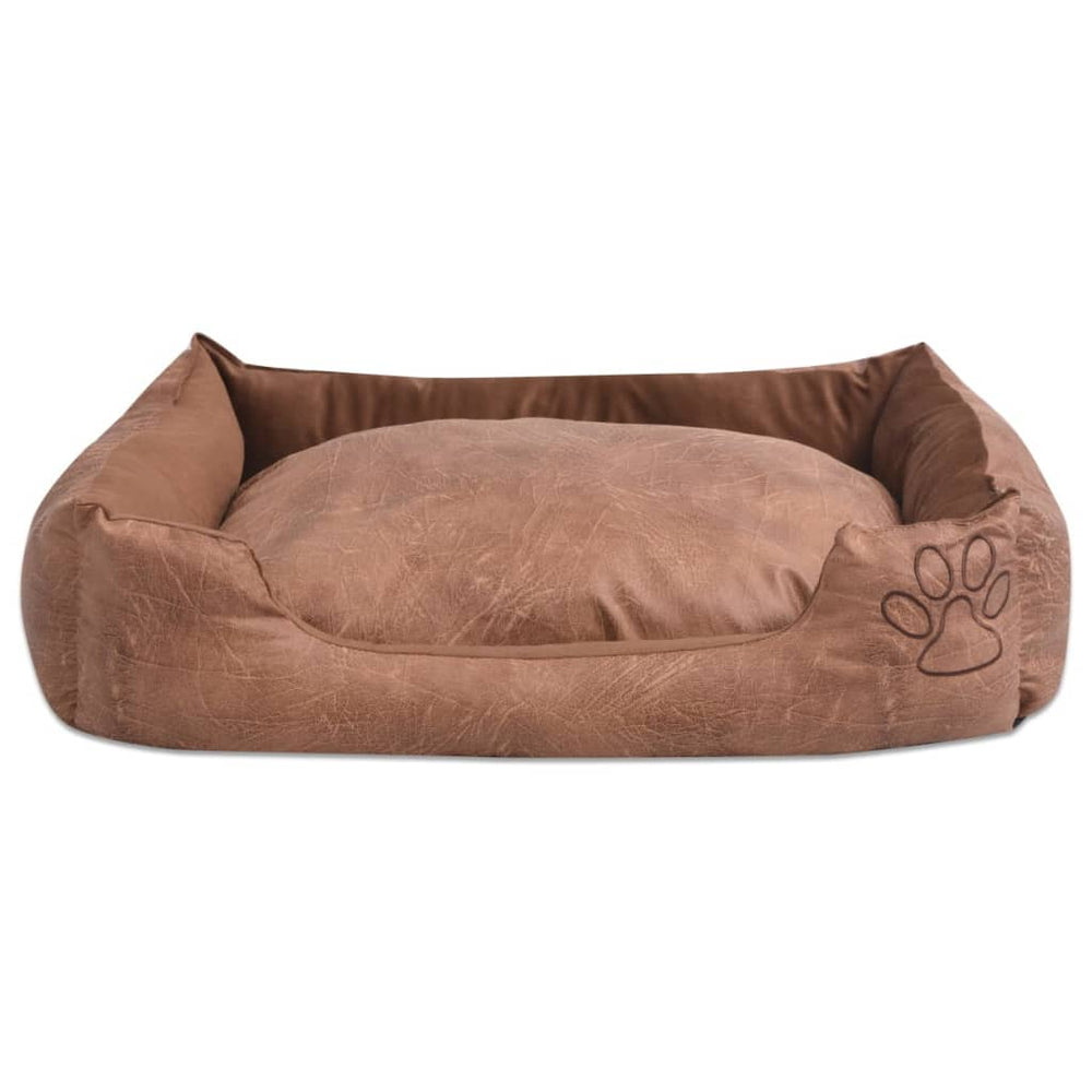Pat Pentru Câini Cu Pernă, , Mărime , Piele Ecologică Pu