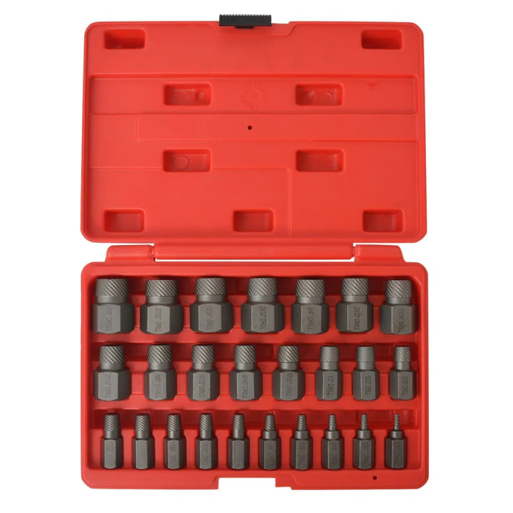 Set Extractor Șuruburi, Caneluri Multiple, 25 De Piese, Oțel