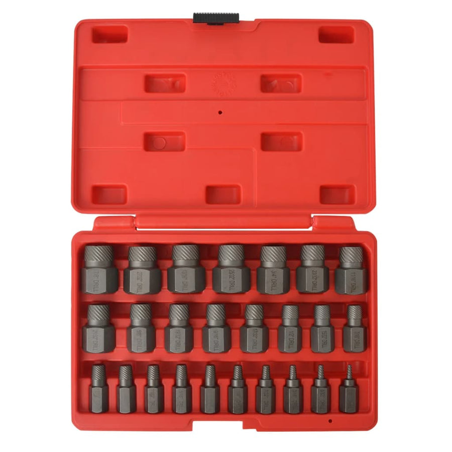 Set Extractor Șuruburi, Caneluri Multiple, 25 De Piese, Oțel