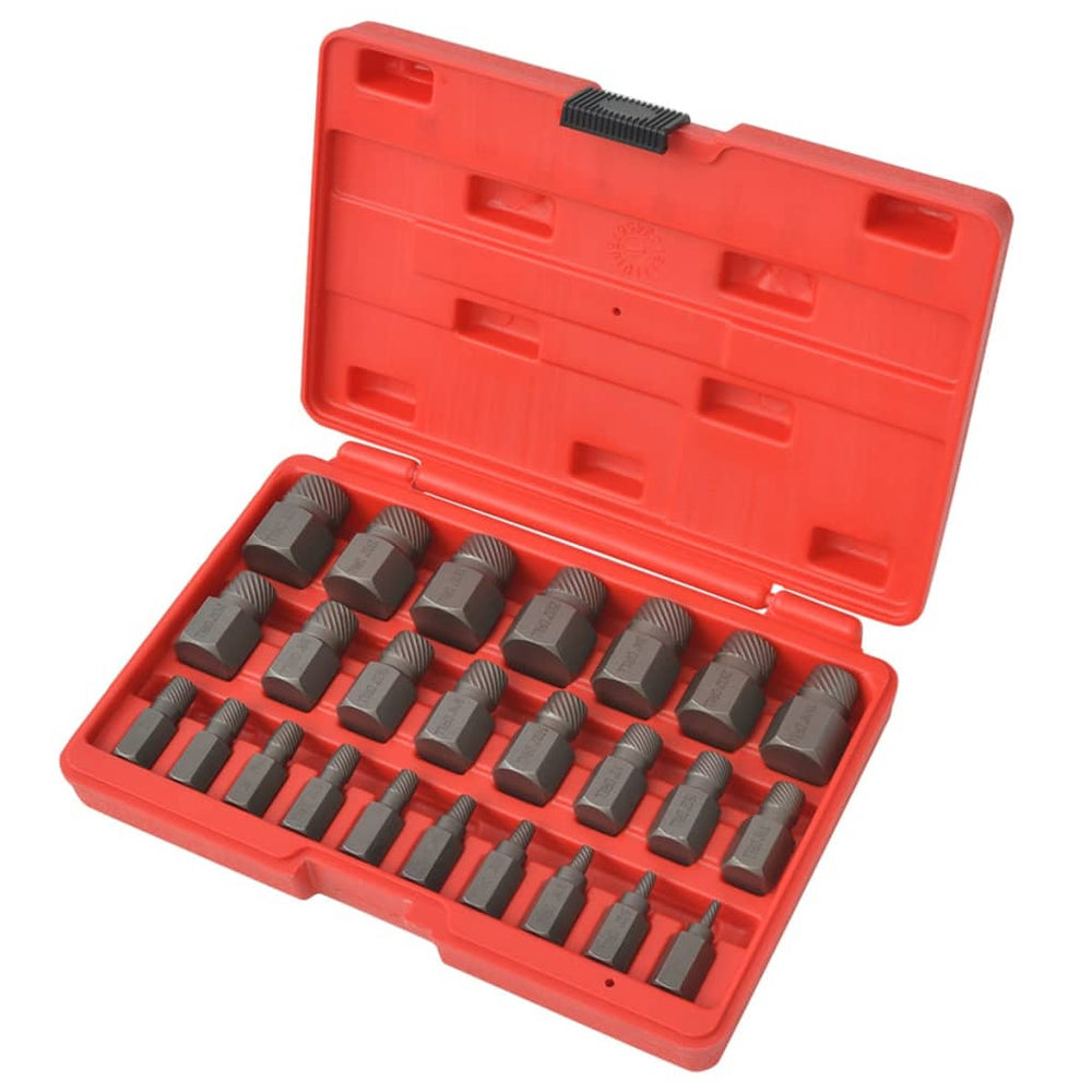 Set Extractor Șuruburi, Caneluri Multiple, 25 De Piese, Oțel