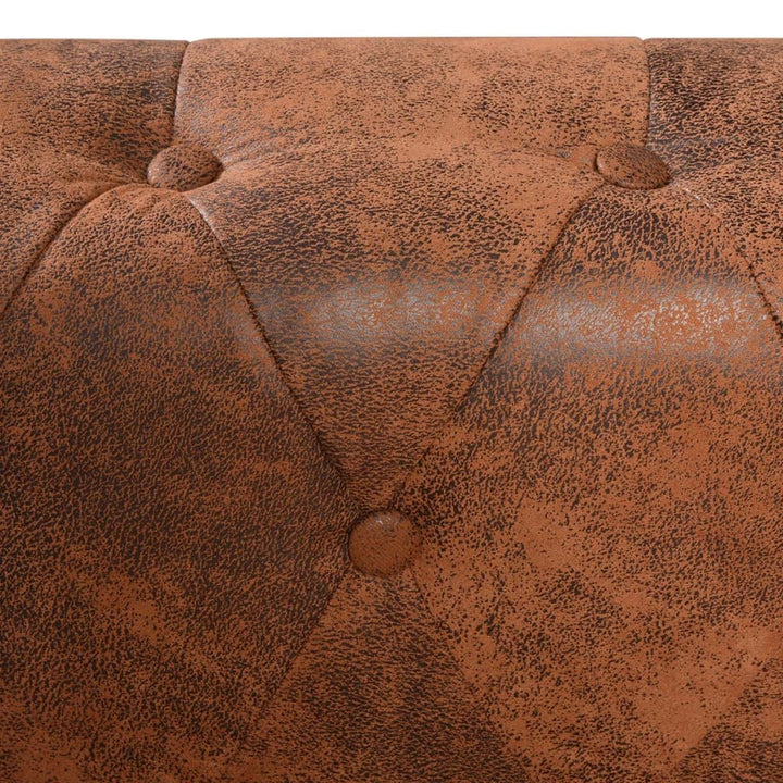 Canapea Colțar Chesterfield, 6 Locuri, Piele Artificială,