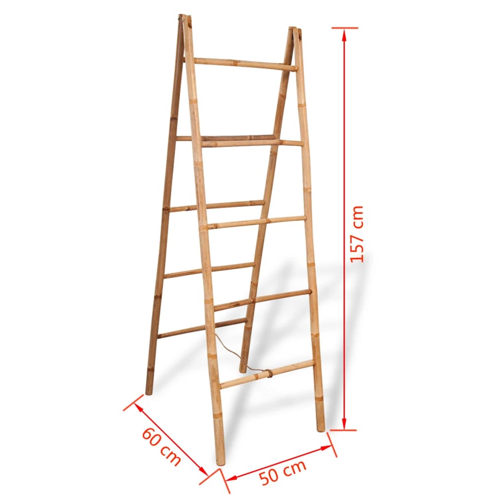 Scară Dublă Pentru Prosoape Cu 5 Trepte Din Bambus 50 X 160 Cm