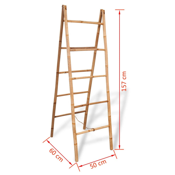 Scară Dublă Pentru Prosoape Cu 5 Trepte Din Bambus 50 X 160 Cm