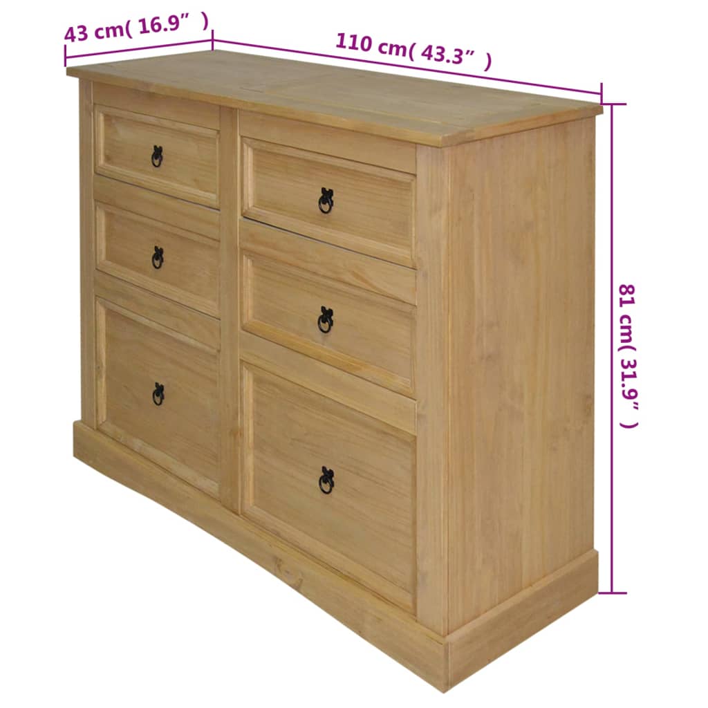 Dulap, Gama Corona, 110X43X81 Cm, Pin Mexican