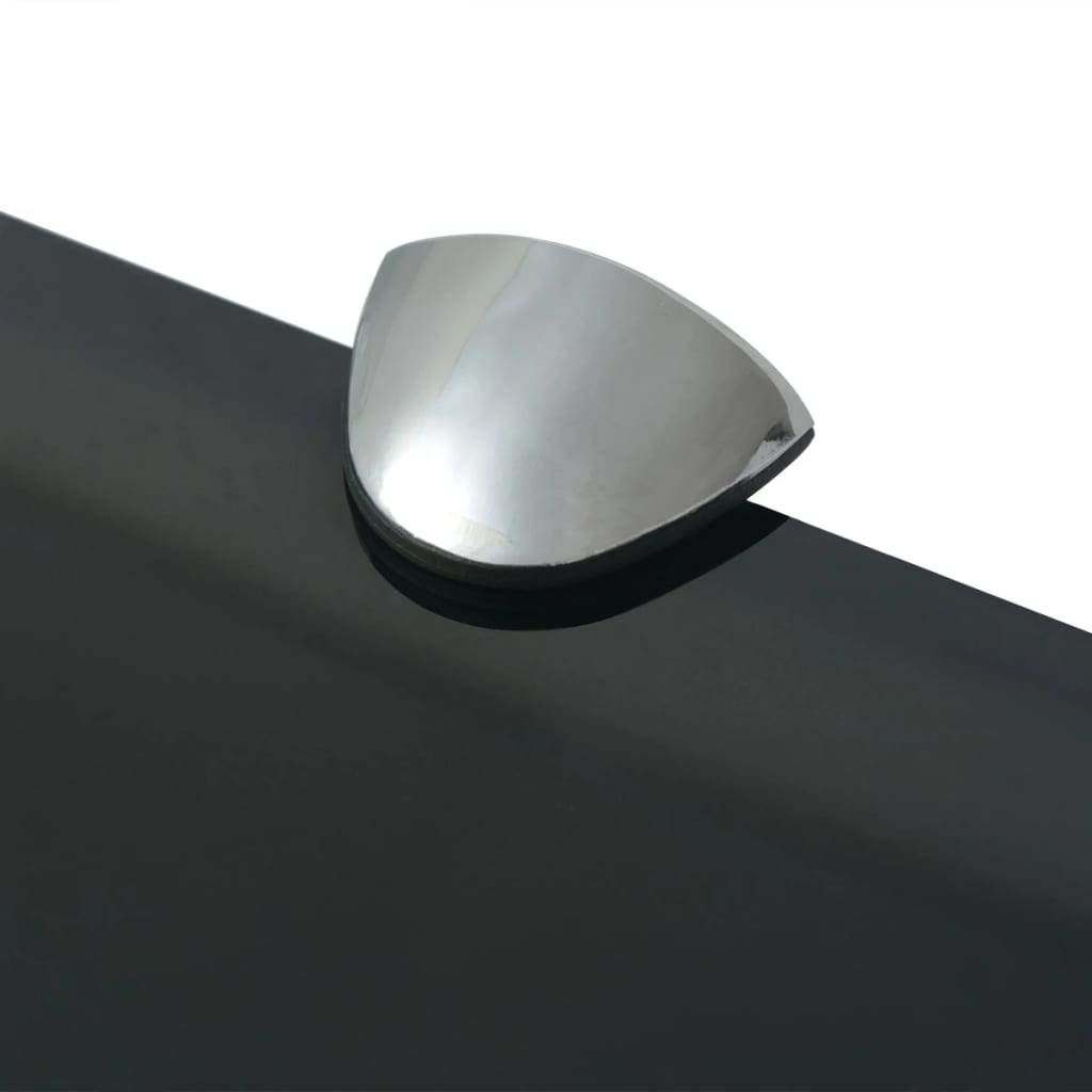 Raft Suspendat Din Sticlă, , 8 Mm Negru