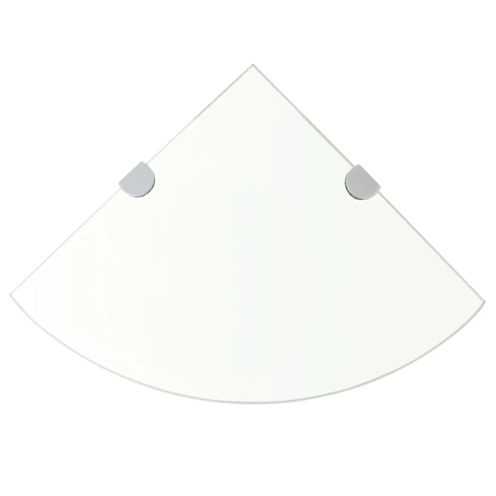 Raft De Colț Din Sticlă Ă Cu Suporți Crom Transparent