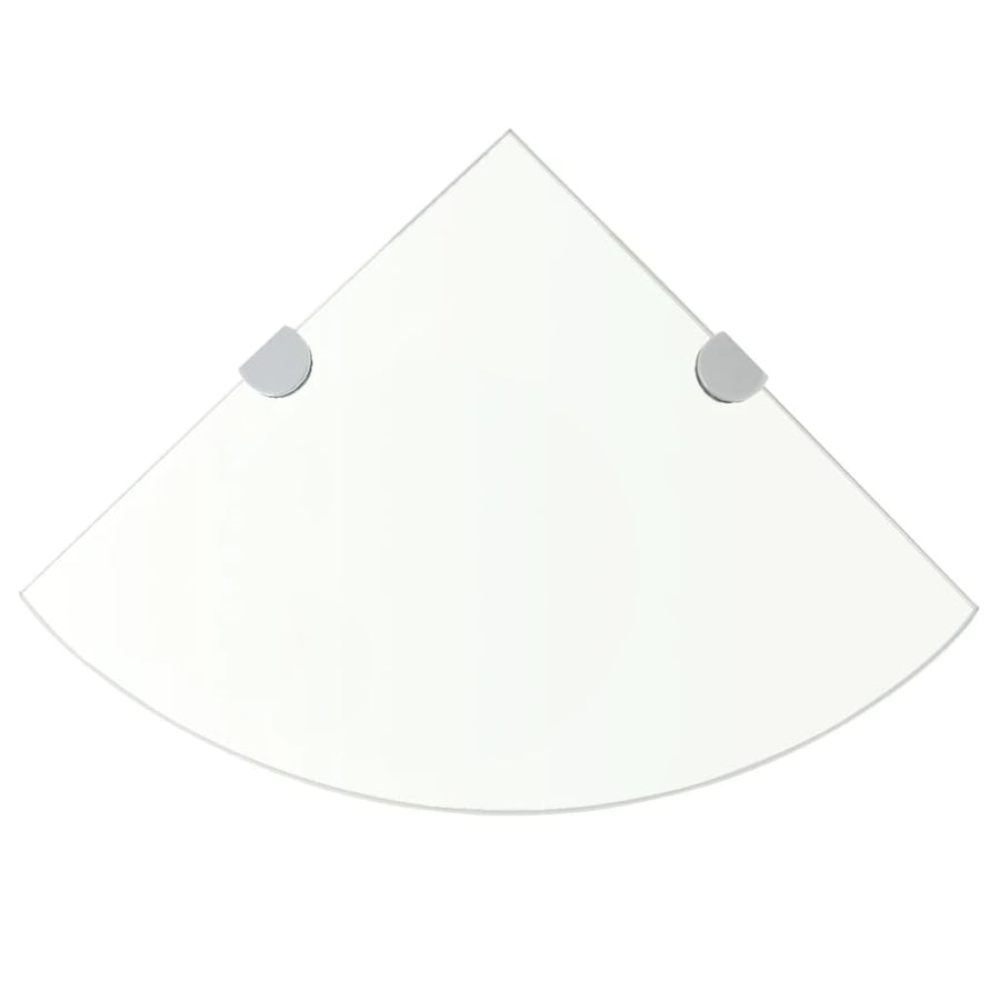 Raft De Colț Din Sticlă Ă Cu Suporți Crom Transparent