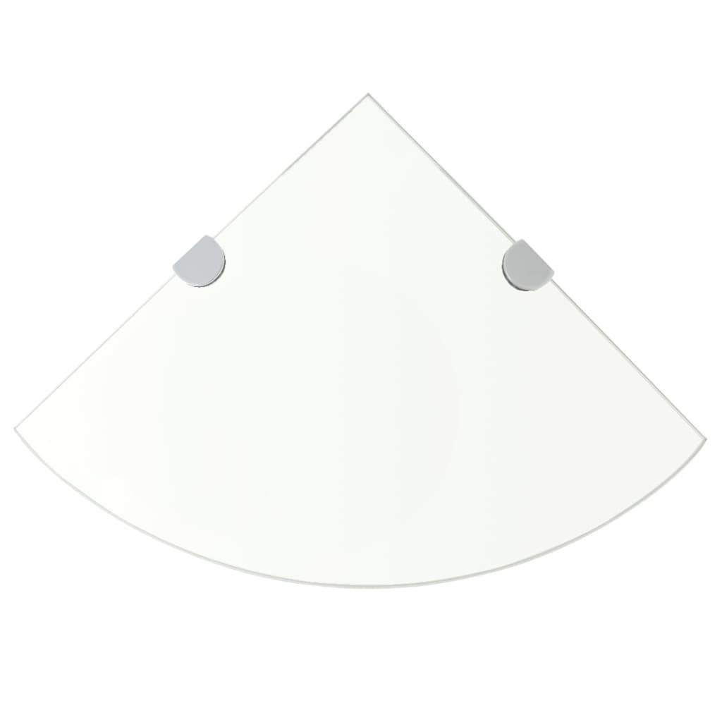 Raft De Colț Cu Suporți De Crom Din Sticlă Ă Transparent
