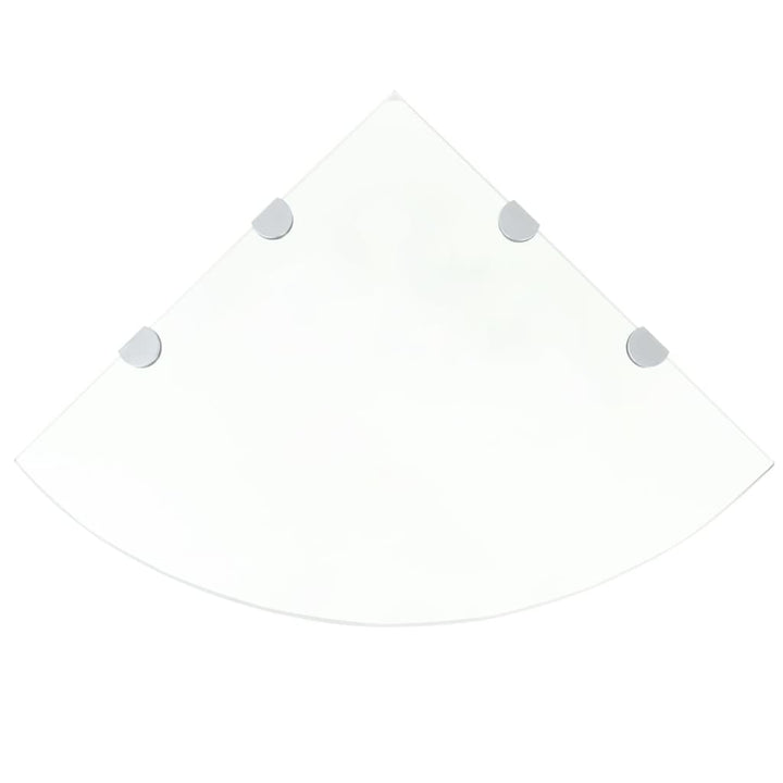 Raft De Colț Sticlă Ă Cu Suporți De Crom, Transparent