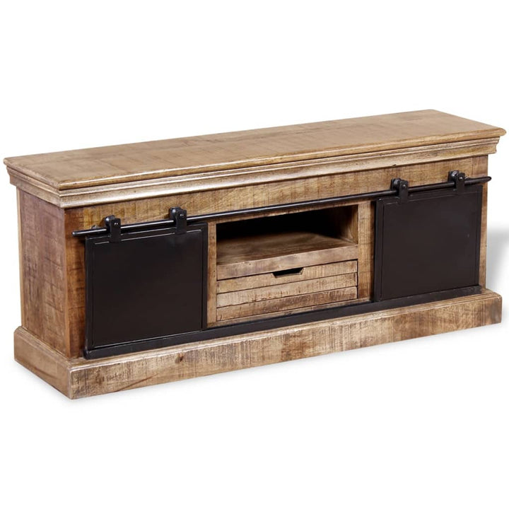 Comodă Tv Cu 2 Uși Glisante Lemn De Mango Masiv 110X30X45 Cm