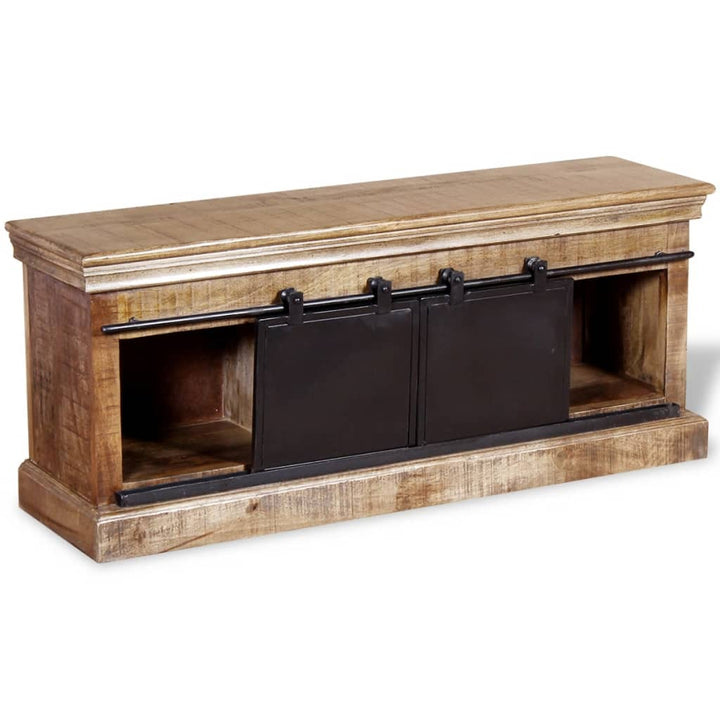 Comodă Tv Cu 2 Uși Glisante Lemn De Mango Masiv 110X30X45 Cm