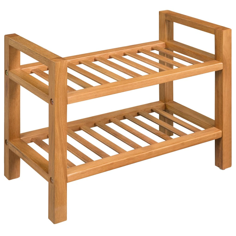 Pantofar Cu 2 Rafturi, 50X27X, Lemn Masiv De Stejar