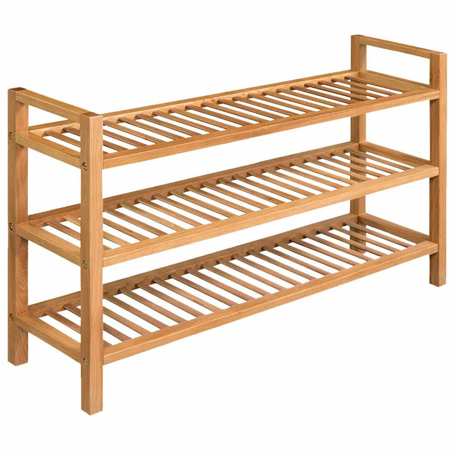 Pantofar Cu 3 Rafturi, 100X27X, Lemn Masiv De Stejar