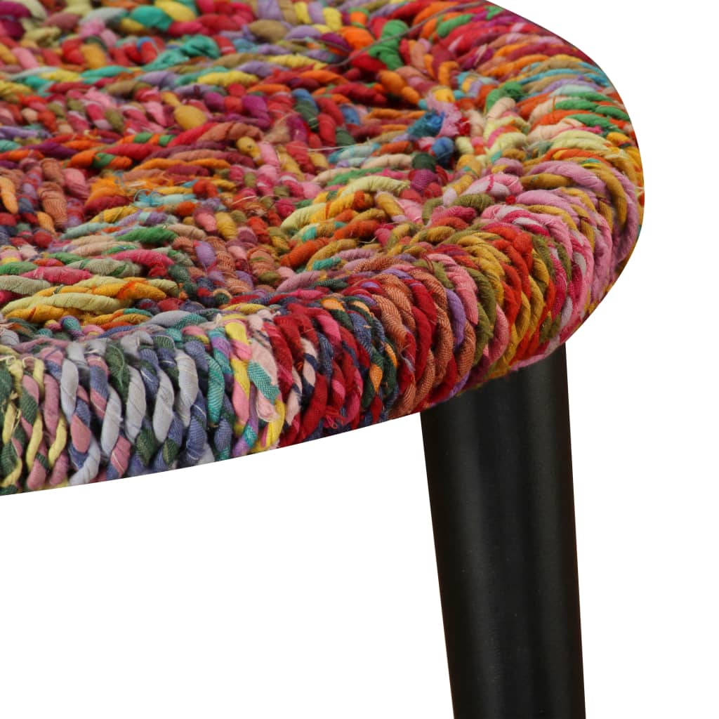 Set Măsuțe Cafea, 2 Buc., Detalii Chindi Împletite, Multicolor