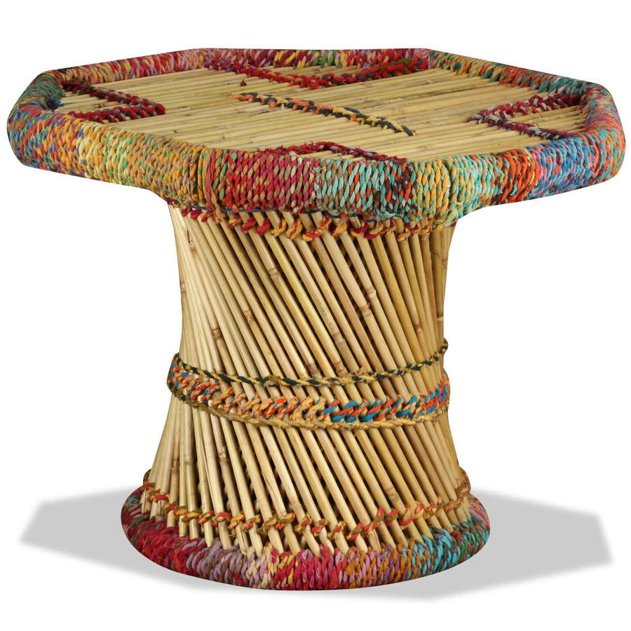 Măsuță De Cafea, Bambus, Cu Detalii Chindi, Multicolor