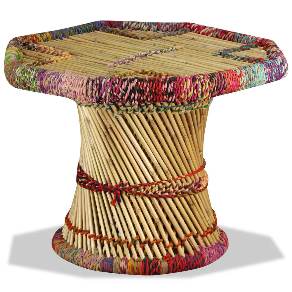 Măsuță De Cafea, Bambus, Cu Detalii Chindi, Multicolor
