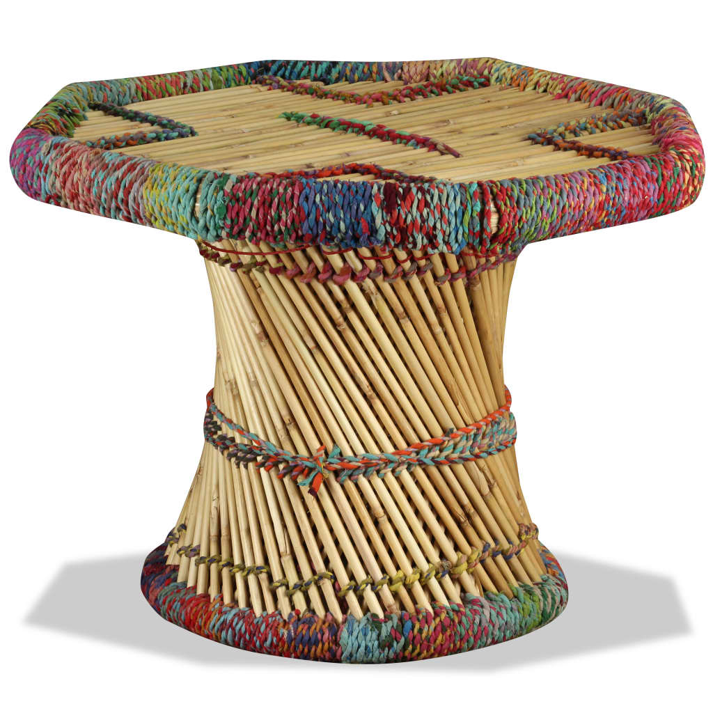 Măsuță De Cafea, Bambus, Cu Detalii Chindi, Multicolor