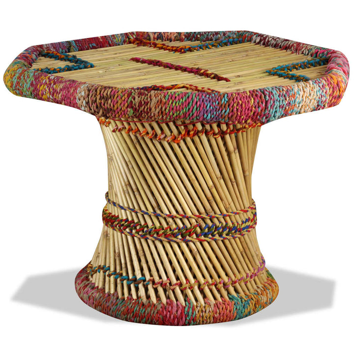 Măsuță De Cafea, Bambus, Cu Detalii Chindi, Multicolor
