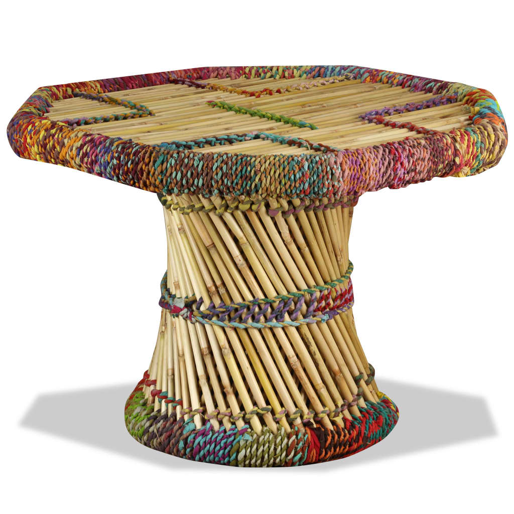 Măsuță De Cafea, Bambus, Cu Detalii Chindi, Multicolor