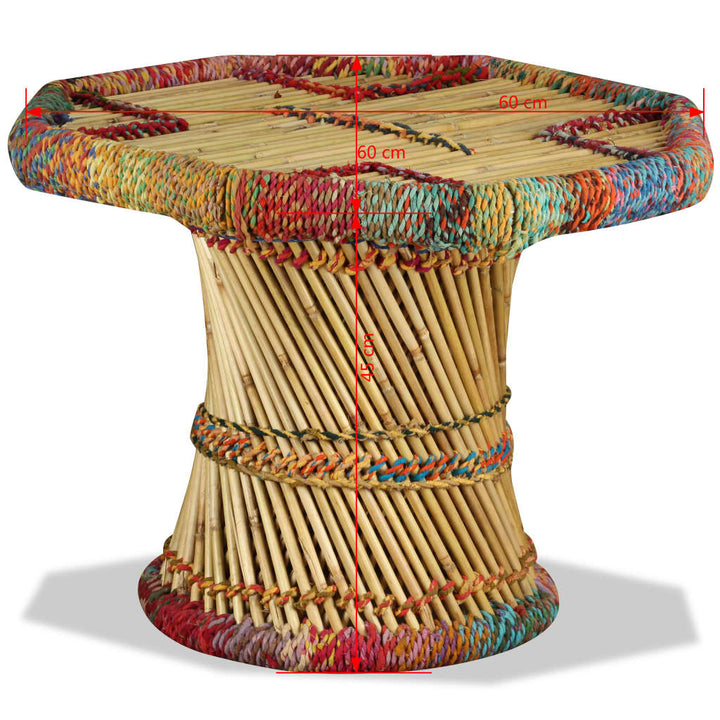 Măsuță De Cafea, Bambus, Cu Detalii Chindi, Multicolor