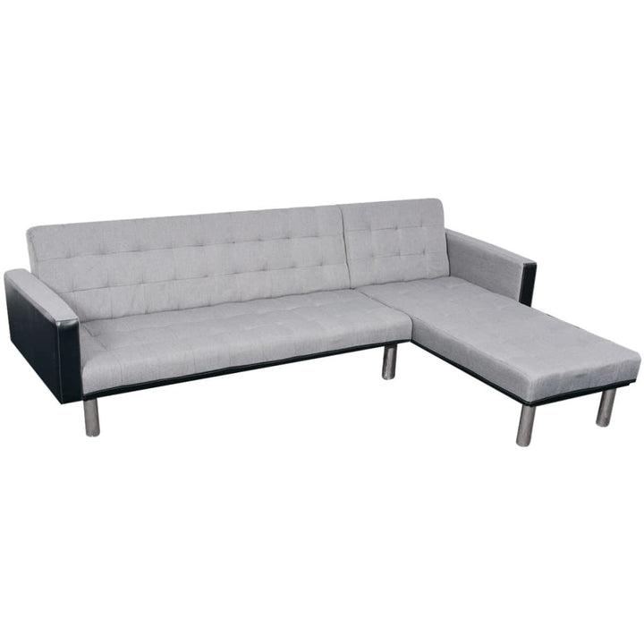 Canapea Extensibilă În Formă De L, Și Gri, Textil