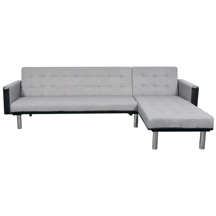 Canapea Extensibilă În Formă De L, Și Gri, Textil