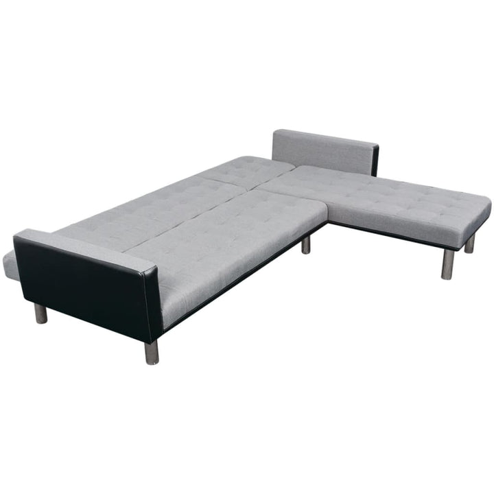 Canapea Extensibilă În Formă De L, Și Gri, Textil