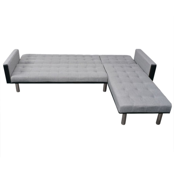 Canapea Extensibilă În Formă De L, Și Gri, Textil