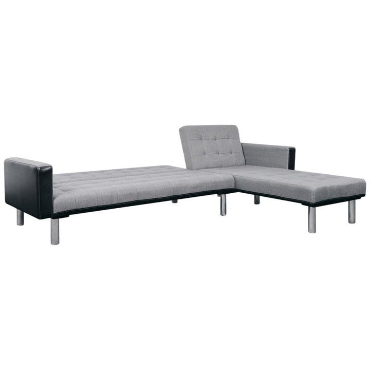 Canapea Extensibilă În Formă De L, Și Gri, Textil