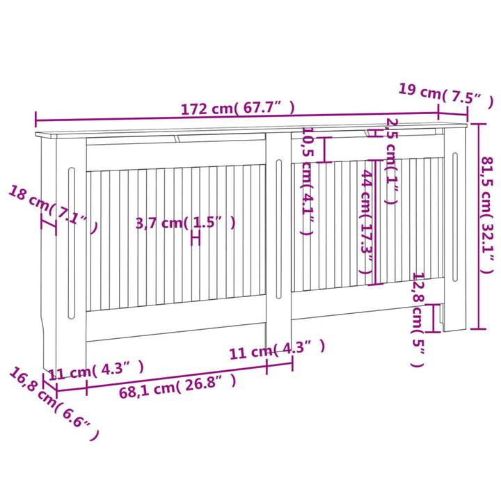 Mască Pentru Calorifer, Mdf, 172 Cm,