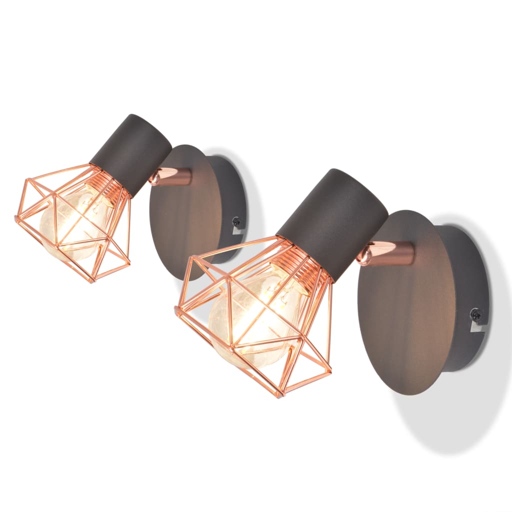 Lămpi De Perete, 2 Buc, Cu 2 Becuri Led Cu Filament 8 W