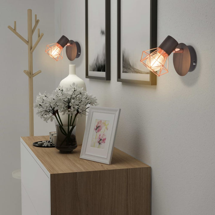 Lămpi De Perete, 2 Buc, Cu 2 Becuri Led Cu Filament 8 W