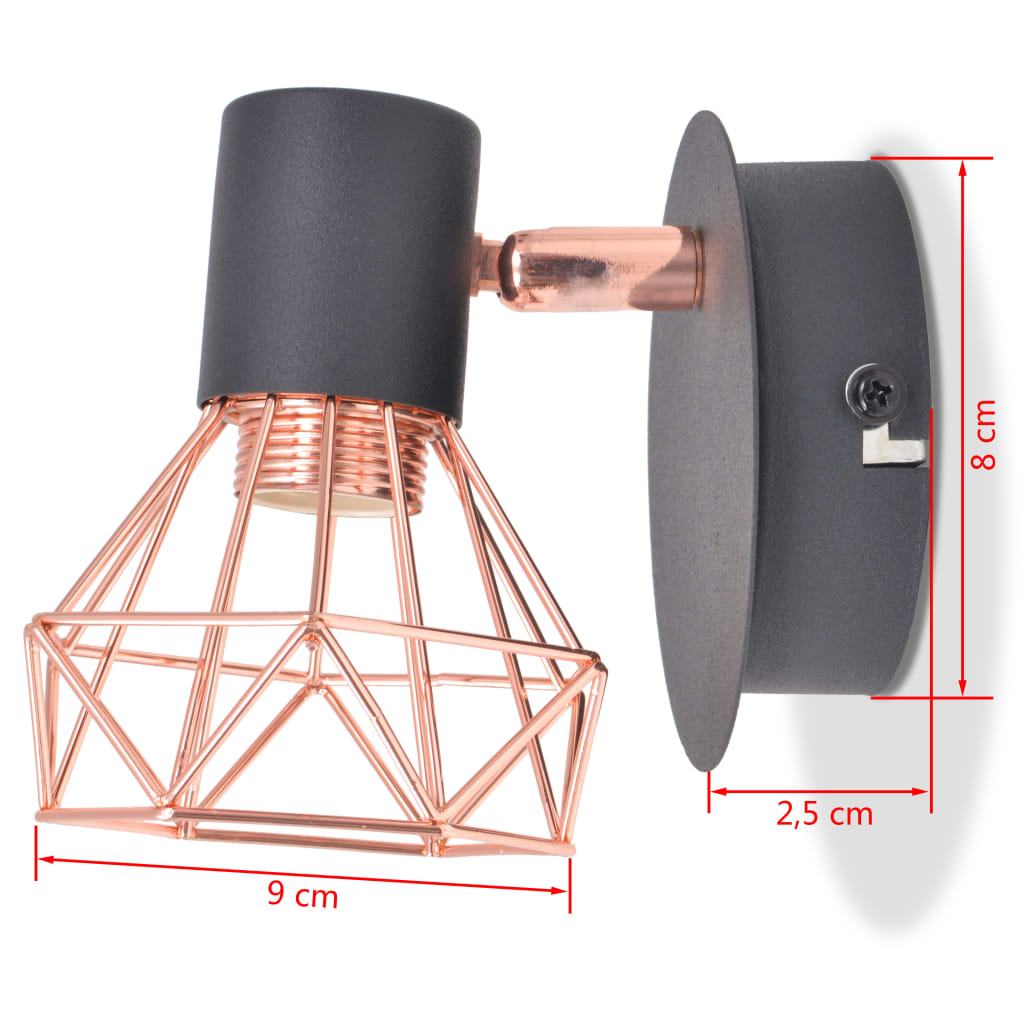 Lămpi De Perete, 2 Buc, Cu 2 Becuri Led Cu Filament 8 W
