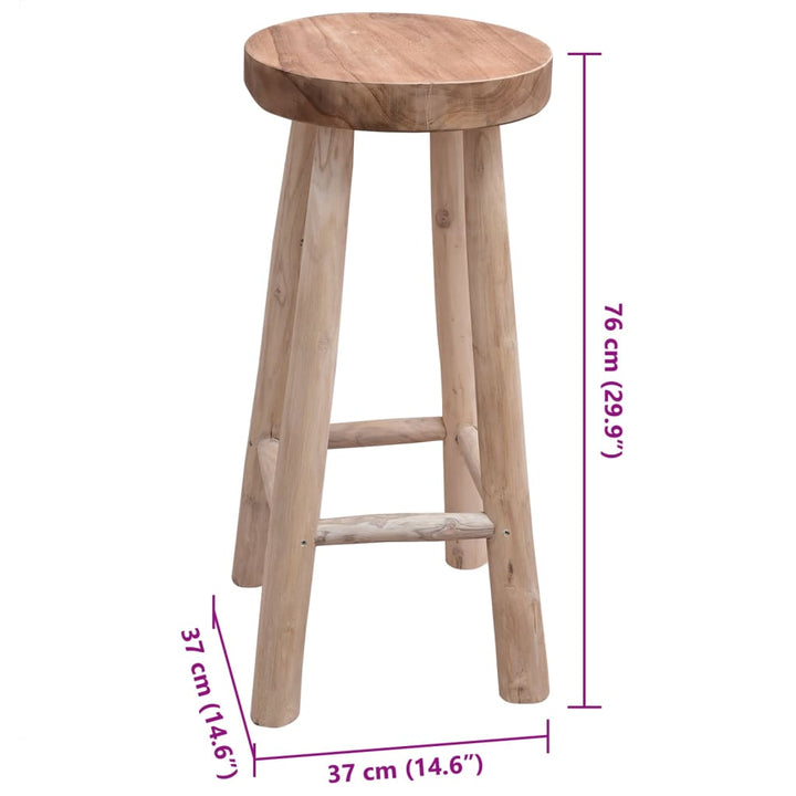 Taburet De Bar, Lemn Masiv De Tec