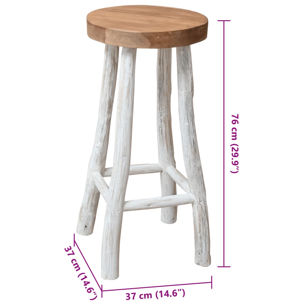 Taburet De Bar, Lemn Masiv De Tec