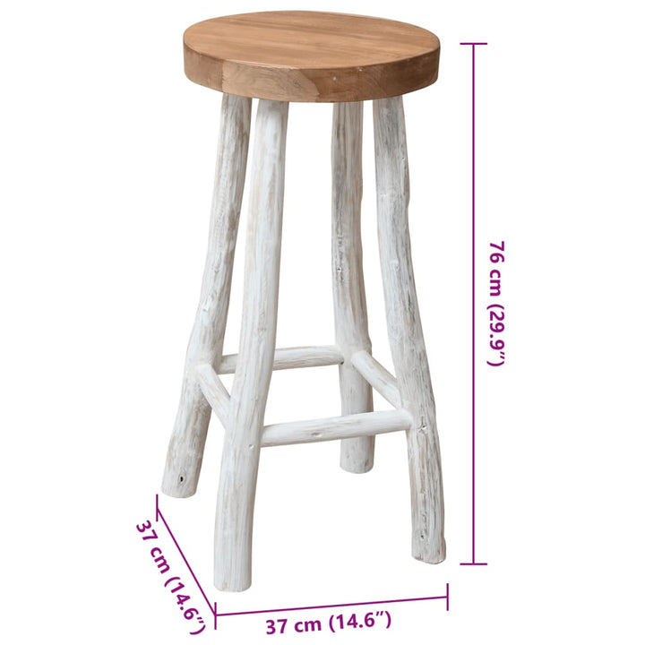Taburet De Bar, Lemn Masiv De Tec