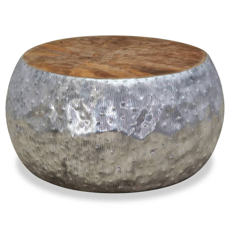 Măsuță De Cafea Din Aluminiu Și Tec, 60 X 60 X 30 Cm